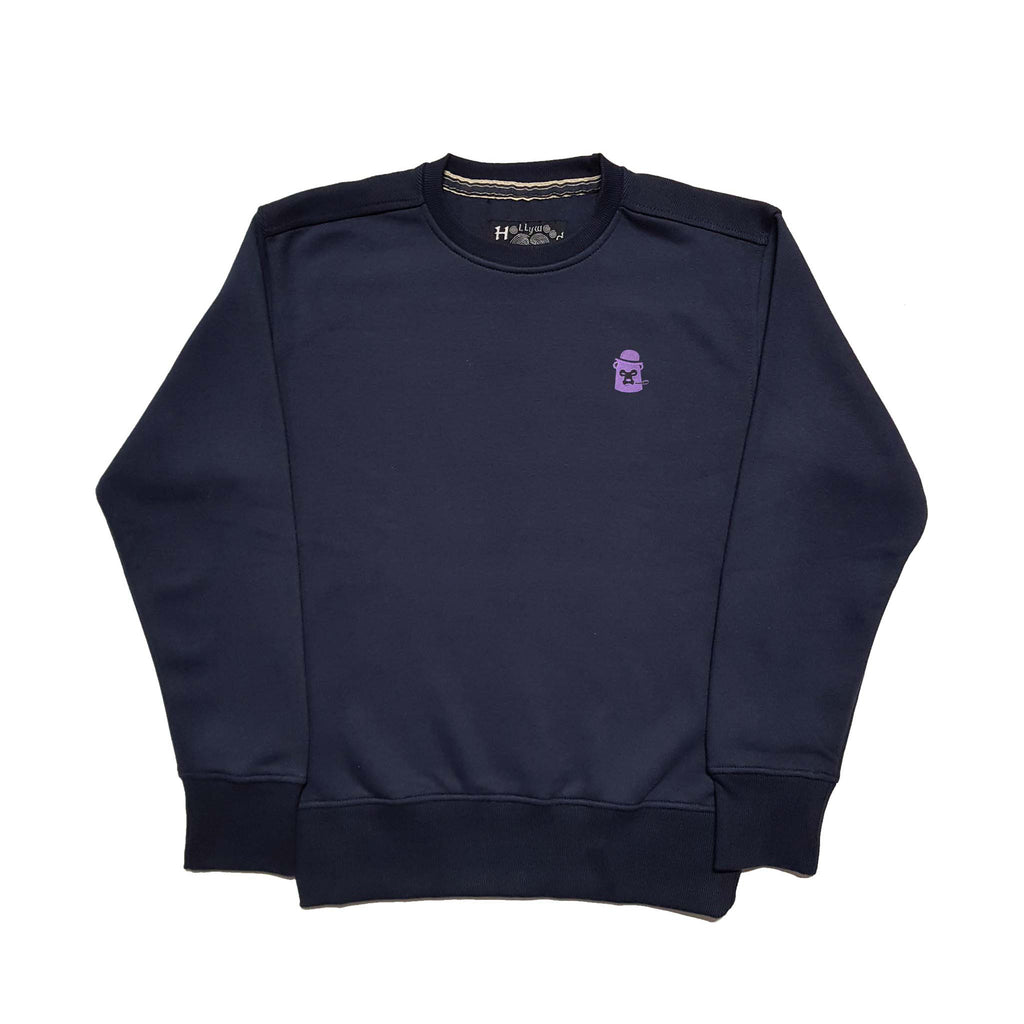 BrickBear X Hollywood Originals - Navy Sweat - Purple Bear