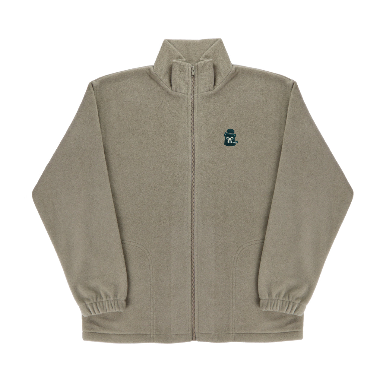 Polar Fleece - Full Zip - Beige/Forest
