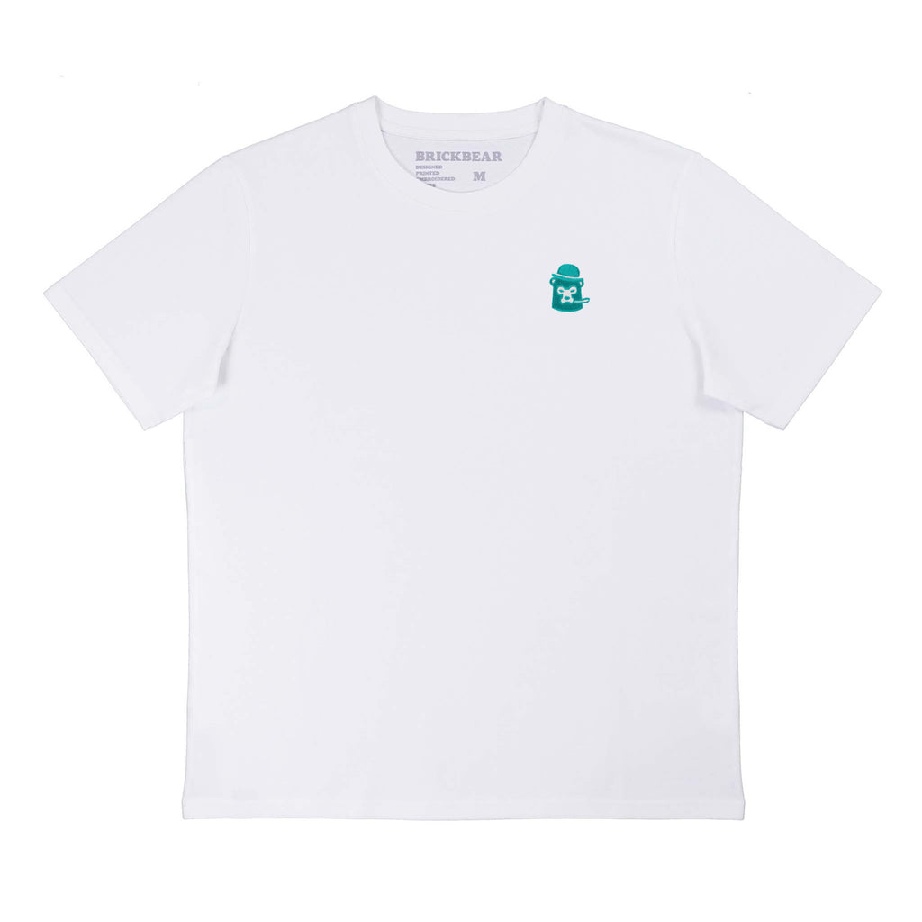 Turquoise Bear - White T-Shirt - XL/XXL